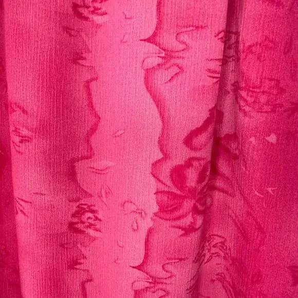 Maggie Barnes Pink Floral Watercolor Lined Elastic Waist Midi Skirt Size 1X - Picture 4 of 6